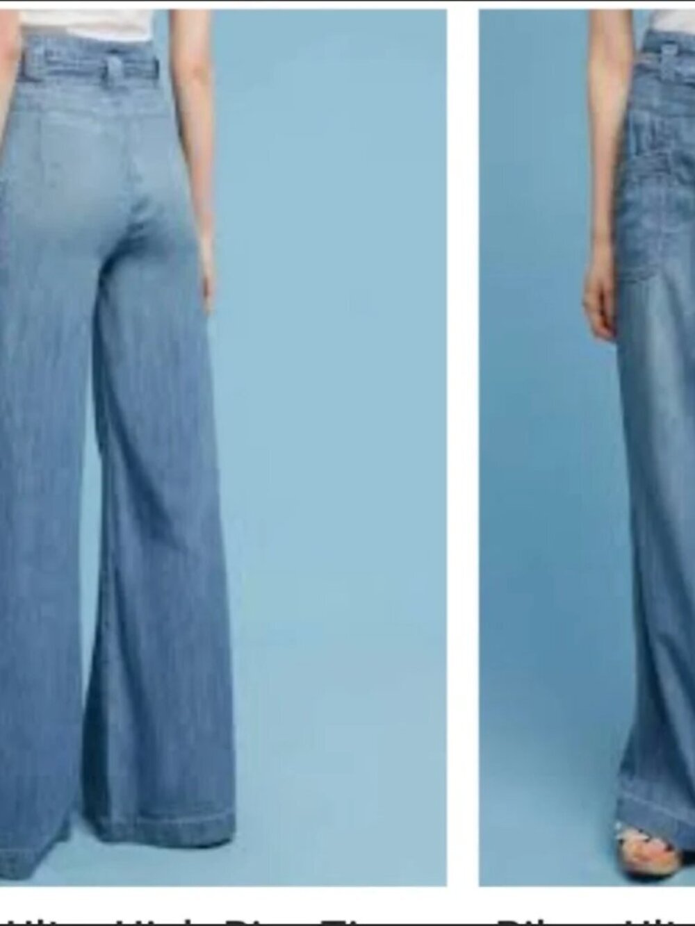 Pilcro And The Letterpress Jeans High Rise Flare Tie Denim Cotton Pants Blue 25 - Picture 5 of 8